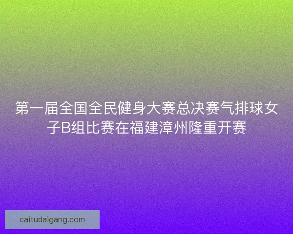 第一届全国全民健身大赛总决赛气排球女子B组比赛在福建漳州隆重开赛