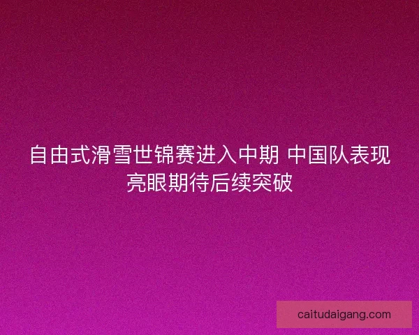 自由式滑雪世锦赛进入中期 中国队表现亮眼期待后续突破