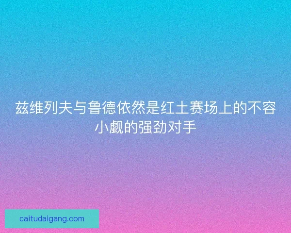 兹维列夫与鲁德依然是红土赛场上的不容小觑的强劲对手