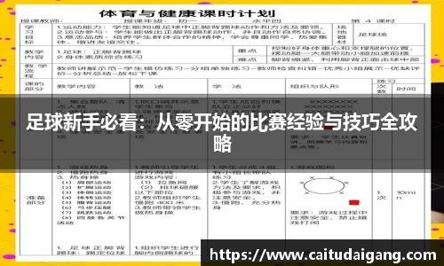 足球新手必看：从零开始的比赛经验与技巧全攻略